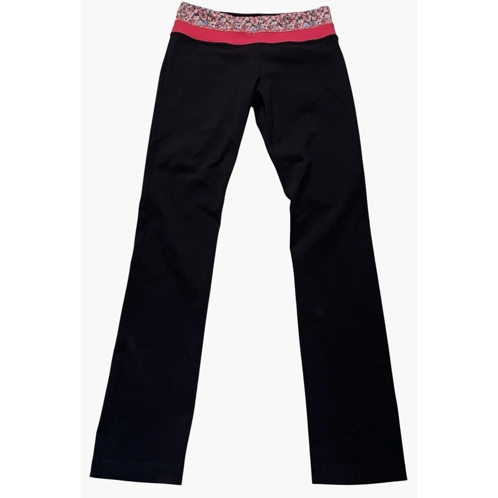 Lululemon Skinny Groove Pants Women's Size 8 Black  Floral